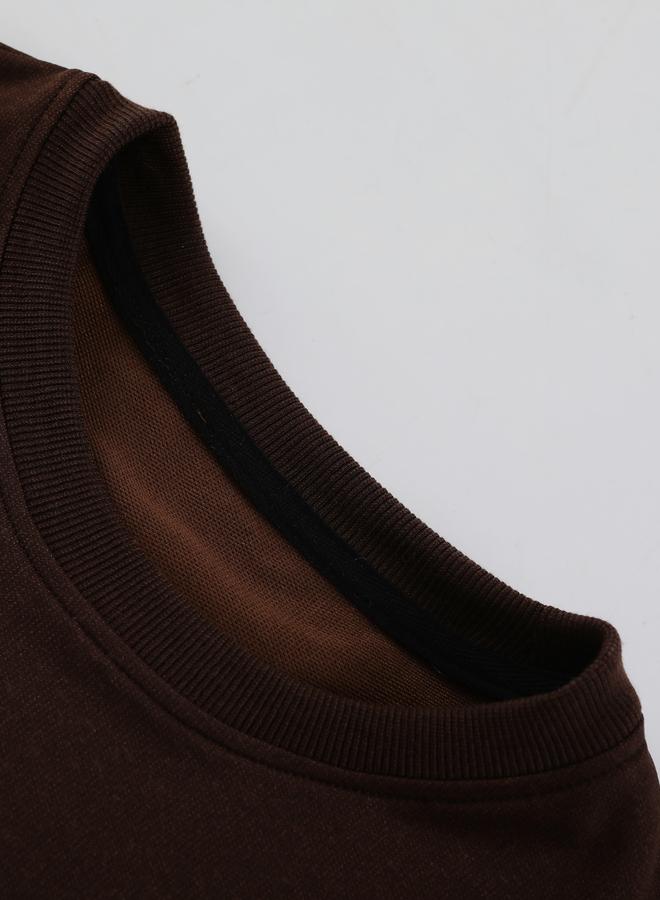 Take Two Men Brown Solid T-Shirt and Shorts Co-Ords - Image 3